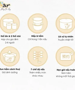 Alternative view of Nồi Nấu Cháo Chậm Bear 1.6L SUBE002 Nồi Chưng Yến Nồi Nấu Cháo Ăn Dặm Cho Bé Nồi Nấu Chậm