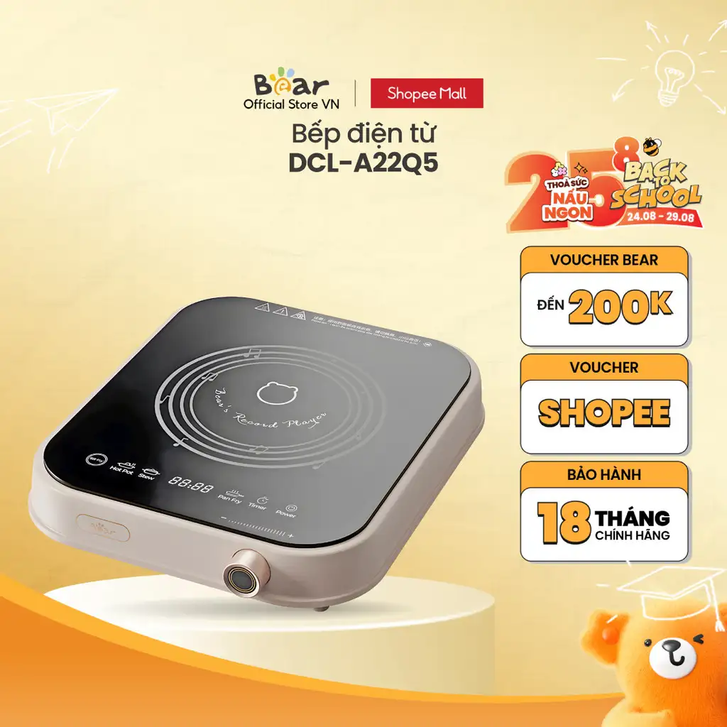 Bếp điện từ 2000W Bear DCL-A22Q5 - Hàng Chính Hãng Bếp điện từ 2000W Bear DCL-A22Q5 - Hàng Chính Hãng