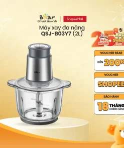 Máy XayThực Phẩm Đa Năng 2L Bear QSJ-B03Y7 - Hàng Chính Hãng - Bảo Hành 18 Tháng