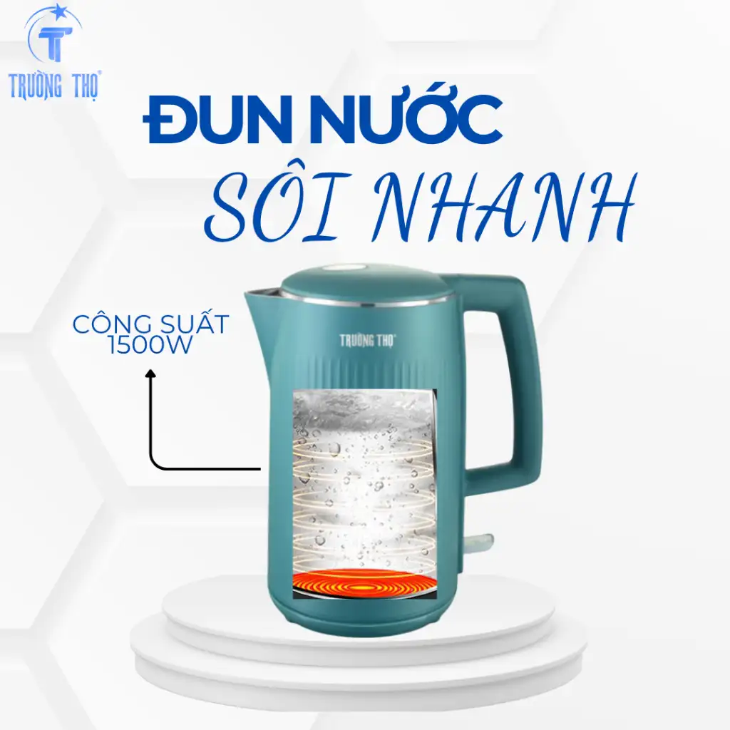 Ấm Siêu Tốc Trường Thọ BA-8389: An Toàn, Bền Bỉ Với Lòng Inox 304 Đúc Nguyên Khối