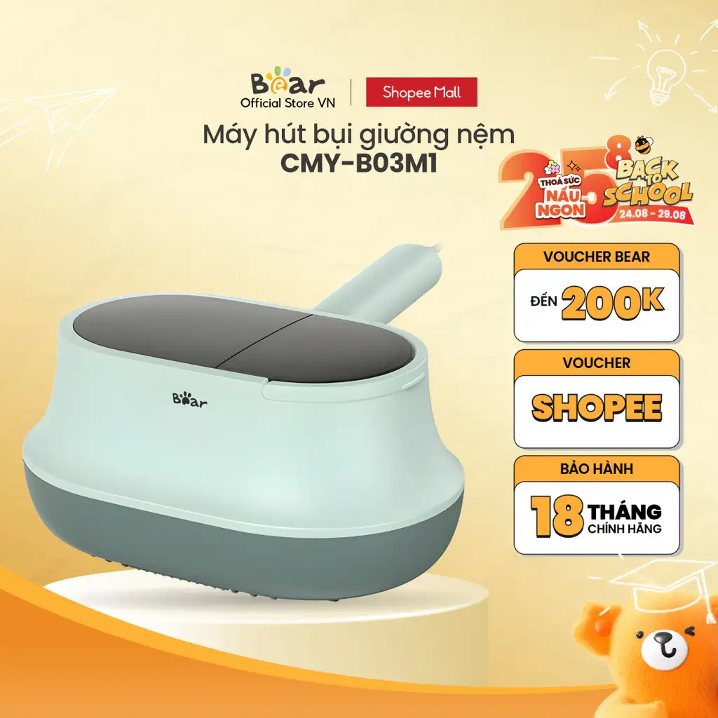 Máy hút bụi giường nệm đa năng Bear CMY-B03M1 - Hàng Chính Hãng