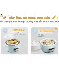 Nồi Nấu Chậm 2.5L Bear SUBE003 Chính Hãng Đa Năng Bản Tiếng Việt Kèm Lồng Hấp