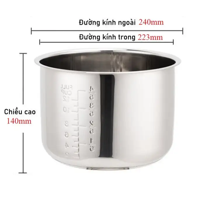 Lòng INox 5L-14cm