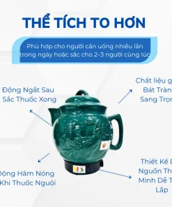Ấm sắc thuốc Tự Động Trường Thọ 5L BA-1188B