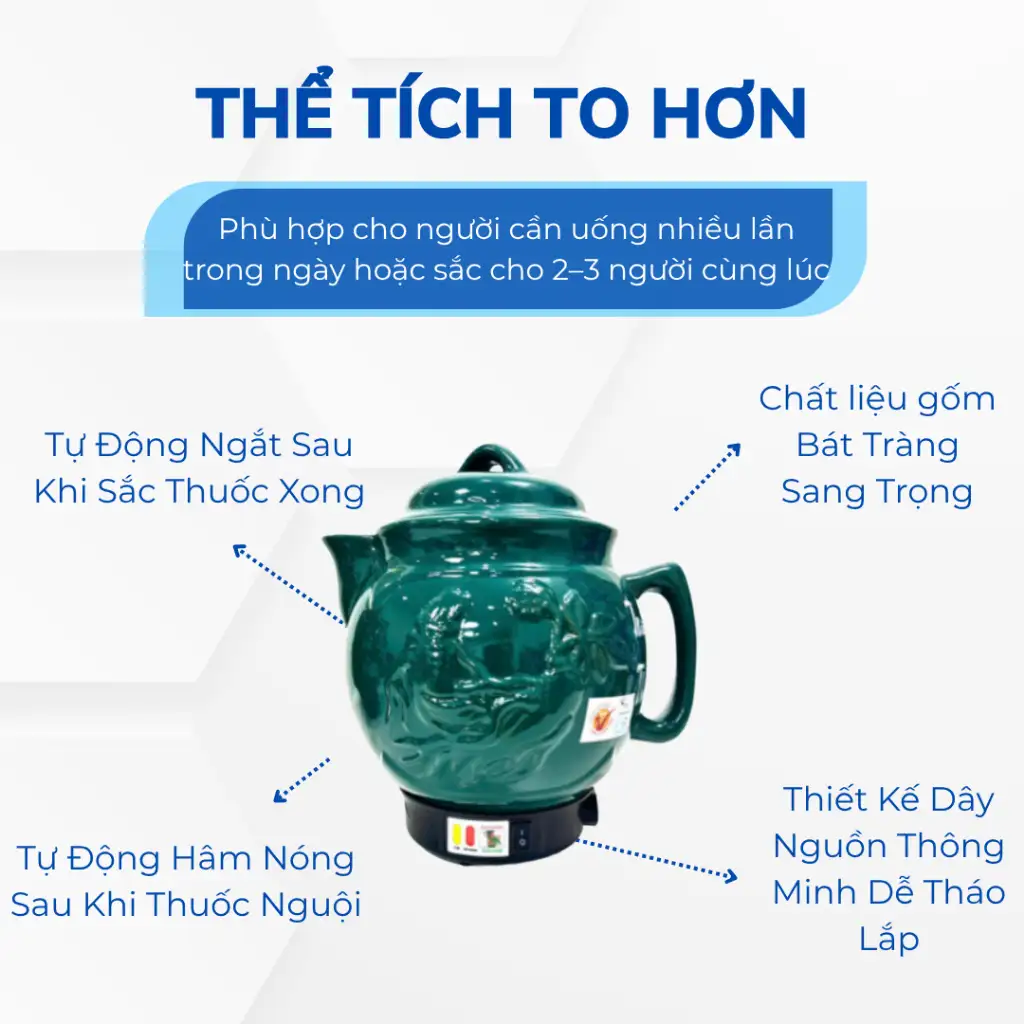Ấm sắc thuốc Tự Động Trường Thọ 5L BA-1188B