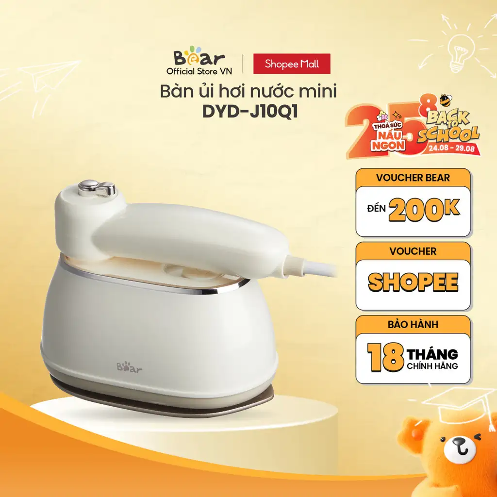 [Livestream] Bàn Ủi Hơi Nước Mini Bear DYD-J10Q1 - Hàng Chính Hãng