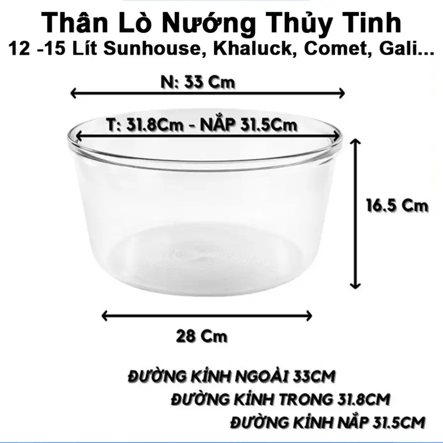 Thân Lò Nướng Bằng Thủy Tinh Cao Cấp