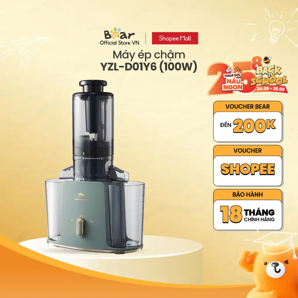 Máy ép chậm đa năng Bear YZJ-D01Y6 - Hàng Chính Hãng