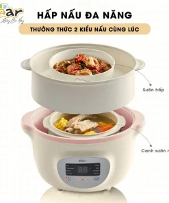 Nồi Nấu Cháo Chậm Bear 1.6L SUBE002 Nồi Chưng Yến Nồi Nấu Cháo Ăn Dặm Cho Bé Nồi Nấu Chậm