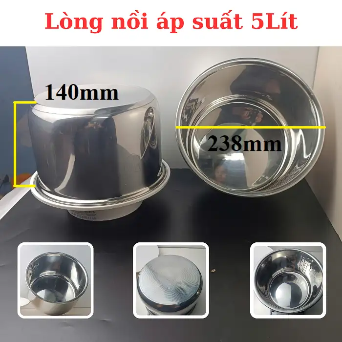 Ruột lõi nồi áp suất inox 5 lít