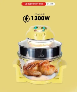 Nắp Lò Nướng Thủy Tinh Gali Chính Hãng 1300W Mạnh Mẽ Bền Bỉ
