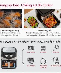 Nồi chiên không dầu Trường Thọ 10.5 lít Cơ chế tự ngắt lòng nồi chống dính cao cấp