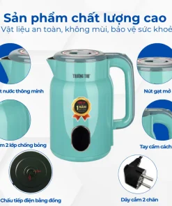 Ấm Siêu Tốc Trường Thọ BA-8388 2 lít Inox 304 2 lớp chống nóng