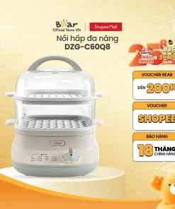 Nồi hấp thức ăn đa năng Bear DZG-C60Q8 - Hàng Chính Hãng BH 18 tháng