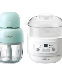 Combo Nồi Nấu Cháo Chậm 0.8L Bear DDZ-A08T8 Và Máy Xay Ăn Dặm Bear QSJ-B01P1 300ml