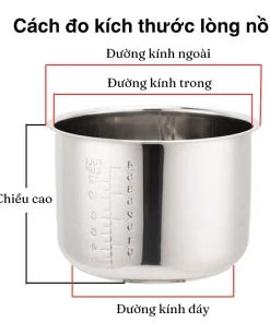 Alternative view of Ruột lõi nồi áp suất inox 5 lít loại dày kích thước 238x138mm