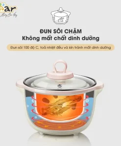 Nồi Nấu Cháo Chậm Bear 1.6L SUBE002 Nồi Chưng Yến Nồi Nấu Cháo Ăn Dặm Cho Bé Nồi Nấu Chậm