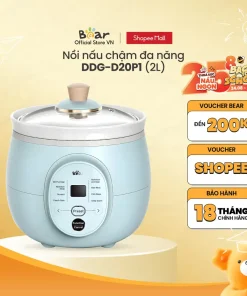 Nồi Nấu Chậm 2L Đa Năng Bear DDG-D20P1 - Chính hãng - Bảo hành 18 tháng