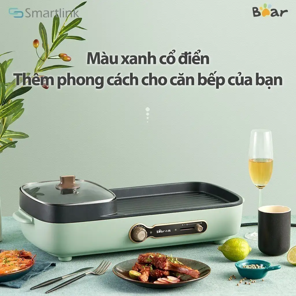 Bếp Nướng Lẩu Điện 3L Đa Năng 2in1 Bear DKL-C15G1 - Chính Hãng - BH 18 Tháng Bếp Nướng Lẩu Điện 3L Đa Năng 2in1 Bear DKL-C15G1 - Chính Hãng - BH 18 Tháng - Ảnh 4