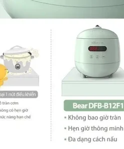 Nồi cơm điện MINI 0.3L (dung tích tổng 1.2L) Bear DFB-B12F1 - Hàng chính hãng