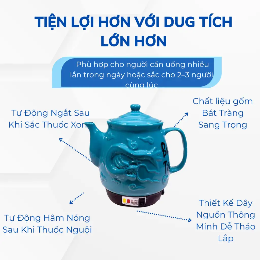 Ấm Sắc Thuốc Tự Động Bát Tiên Rồng 3.2L BA-2086V