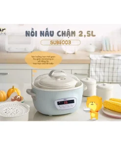 Nồi Nấu Chậm 2.5L Bear SUBE003 Chính Hãng Đa Năng Bản Tiếng Việt Kèm Lồng Hấp