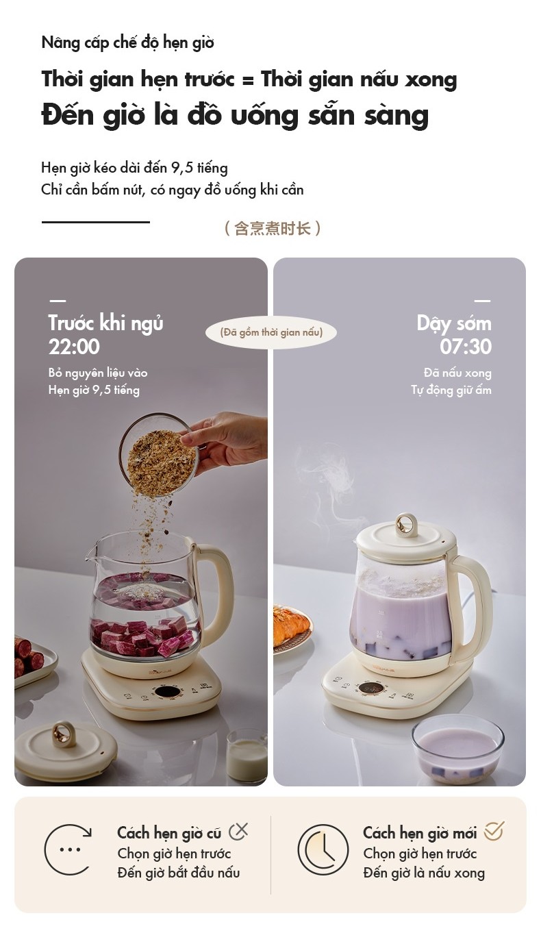 Ấm Đun Pha Trà 1.5L Siêu Tốc Bear YSH-E15M1 - Hàng Chính Hãng