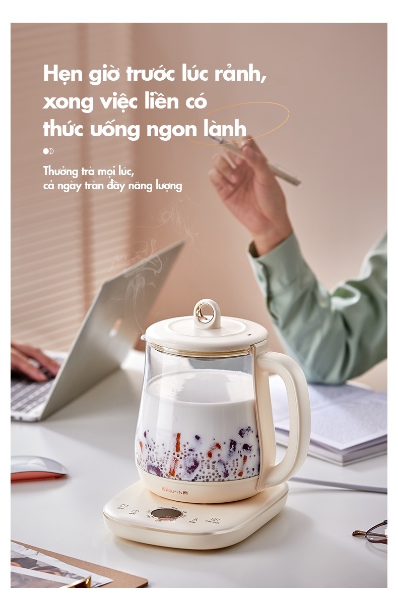 Ấm Đun Pha Trà 1.5L Siêu Tốc Bear YSH-E15M1 - Hàng Chính Hãng