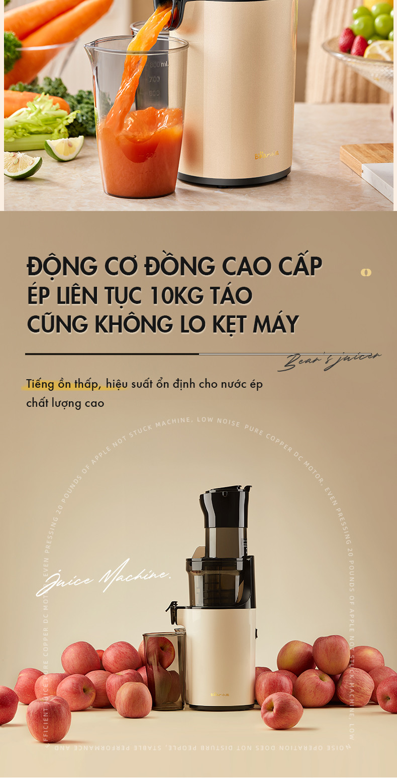 Máy ép chậm 200W Bear YZJ-C02S5 - Hàng Chính Hãng bản nội địa
