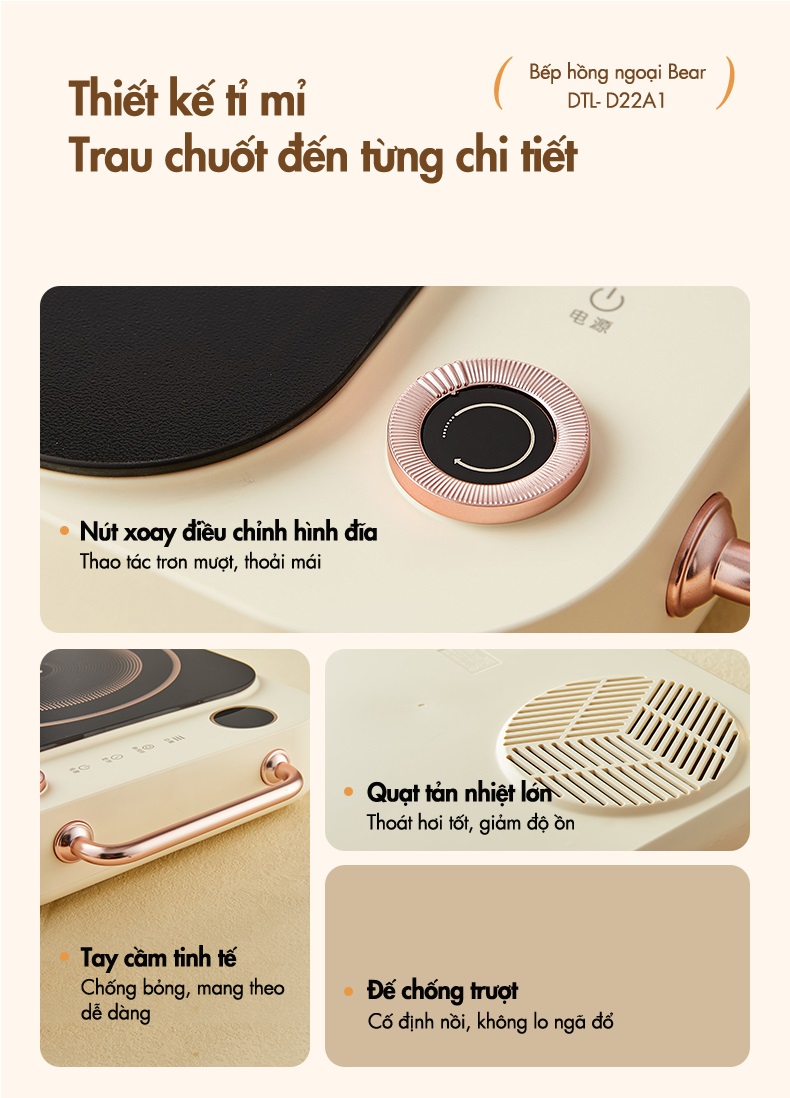 Bếp Hồng Ngoại Cao Cấp Bear DTL-D22A1 - Hàng Chính Hãng
