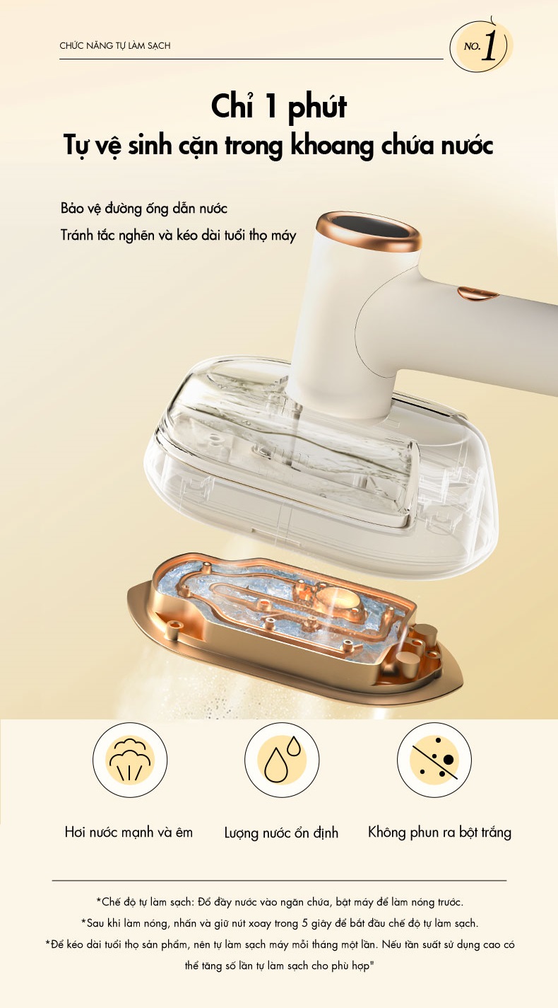Bàn ủi hơi nước cầm tay Bear GTJ-A12Z2 - Hàng Chính Hãng