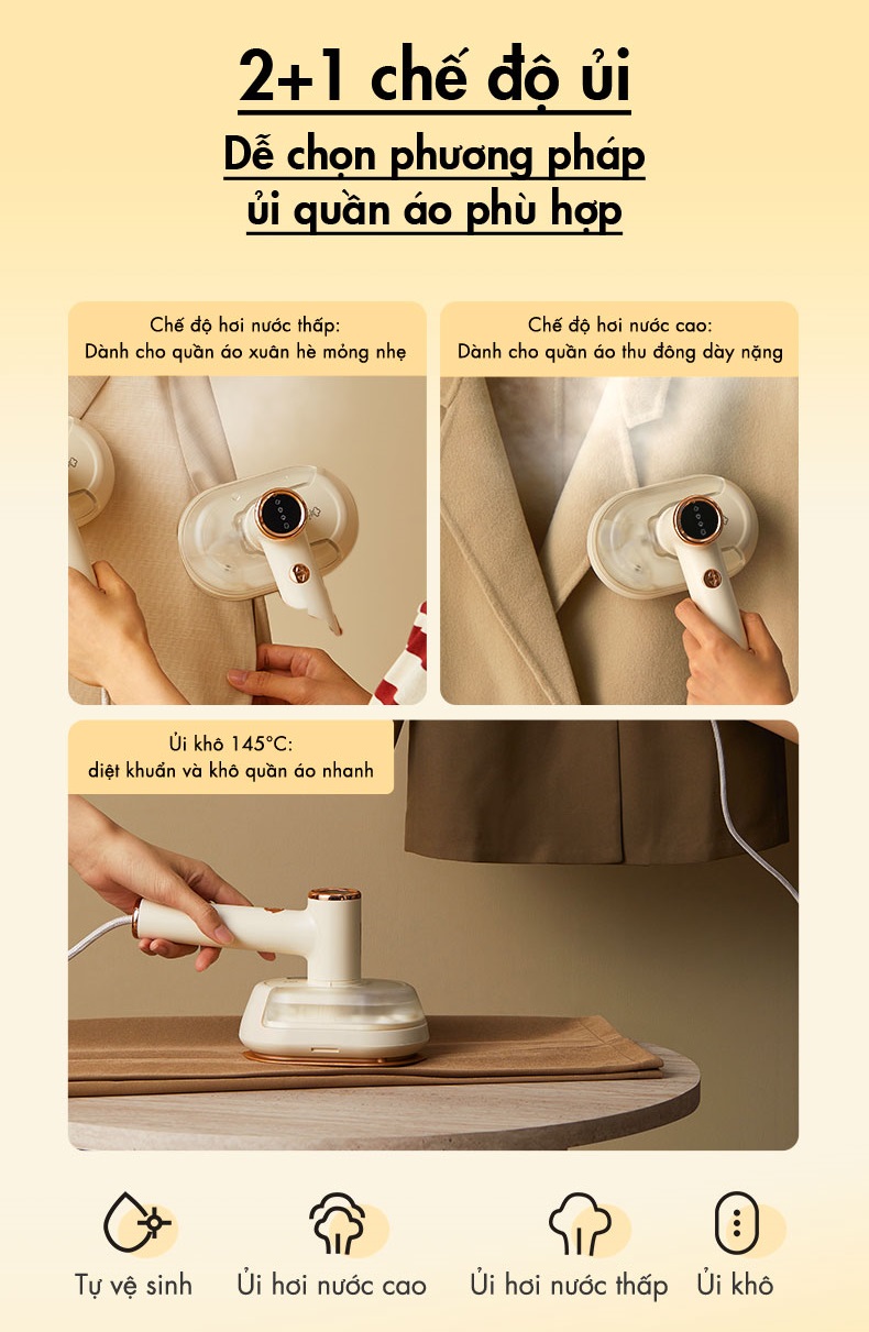 Bàn ủi hơi nước cầm tay Bear GTJ-A12Z2 - Hàng Chính Hãng