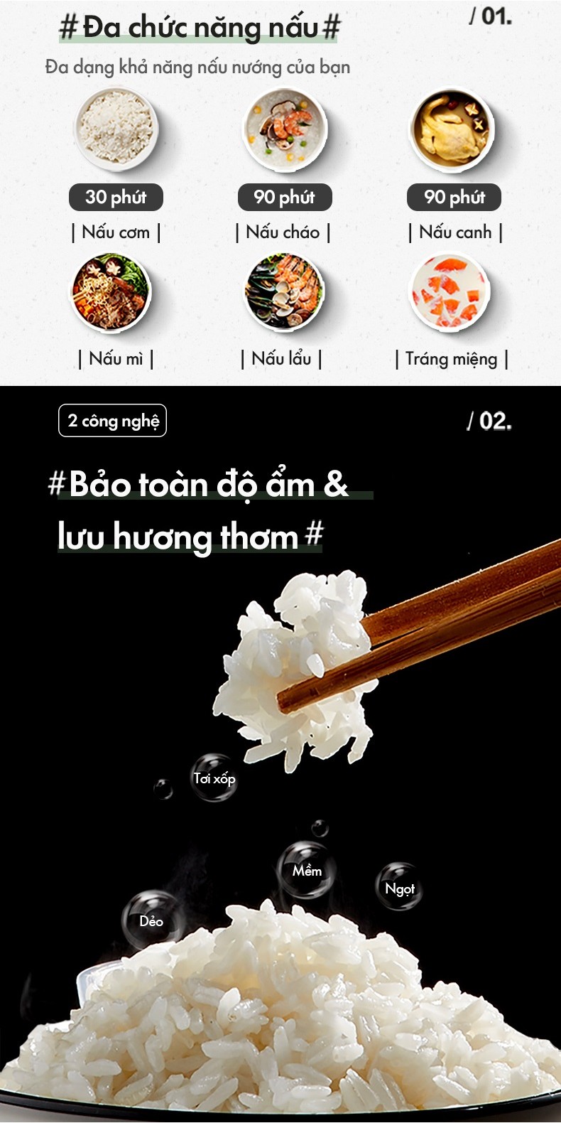 Nồi cơm điện MINI 0.3L (dung tích tổng 1.2L) Bear DFB-B12F1 - Hàng chính hãng