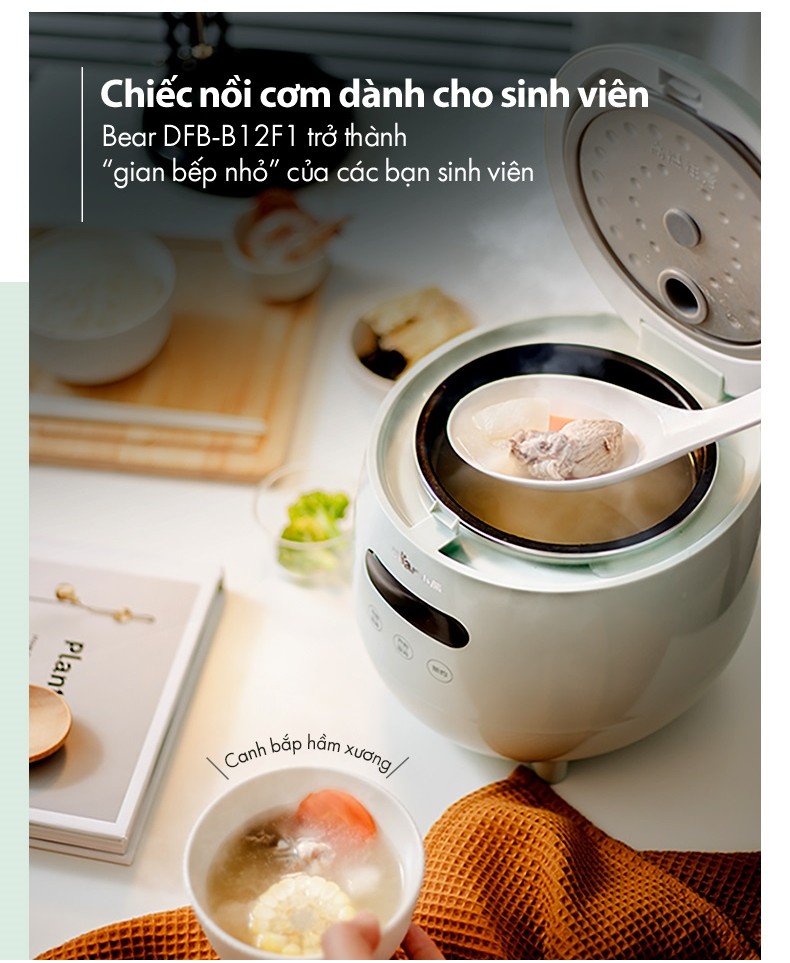 Nồi cơm điện MINI 0.3L (dung tích tổng 1.2L) Bear DFB-B12F1 - Hàng chính hãng