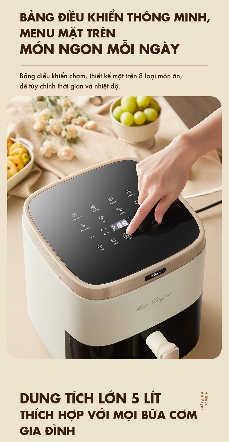 Nồi Chiên Không Dầu 5LQZG-P15R8 - Hàng Chính Hãng