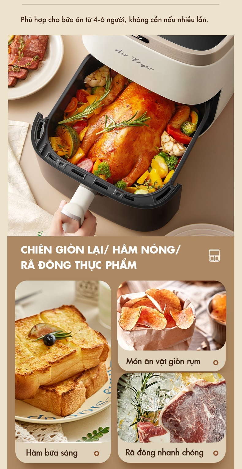 Nồi Chiên Không Dầu 5LQZG-P15R8 - Hàng Chính Hãng