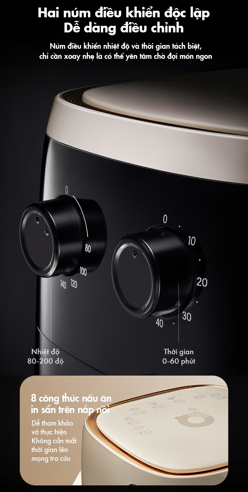 Nồi Chiên Không Dầu 5L Bear QZG-F15C7 - Hàng Chính Hãng