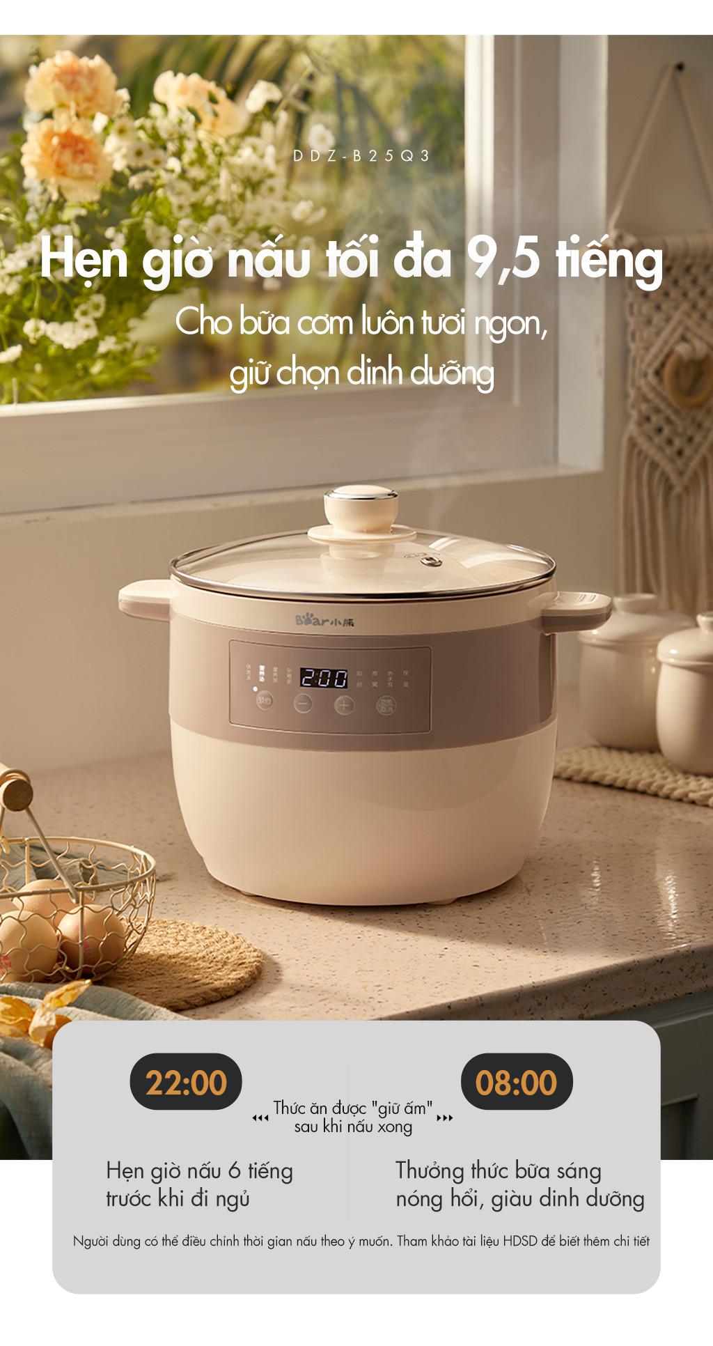[Livestream] Nồi Nấu Chậm 2.5L Đa Năng Bear DDZ-B25Q3 (KÈM XỬNG HẤP) - Hàng Chính Hãng