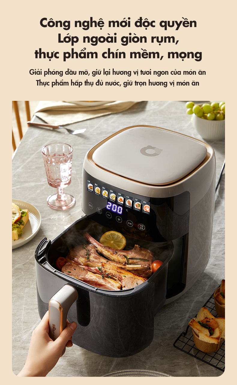 Nồi Chiên Không Dầu 5L Bear QZG-F15H1 - Hàng Chính Hãng