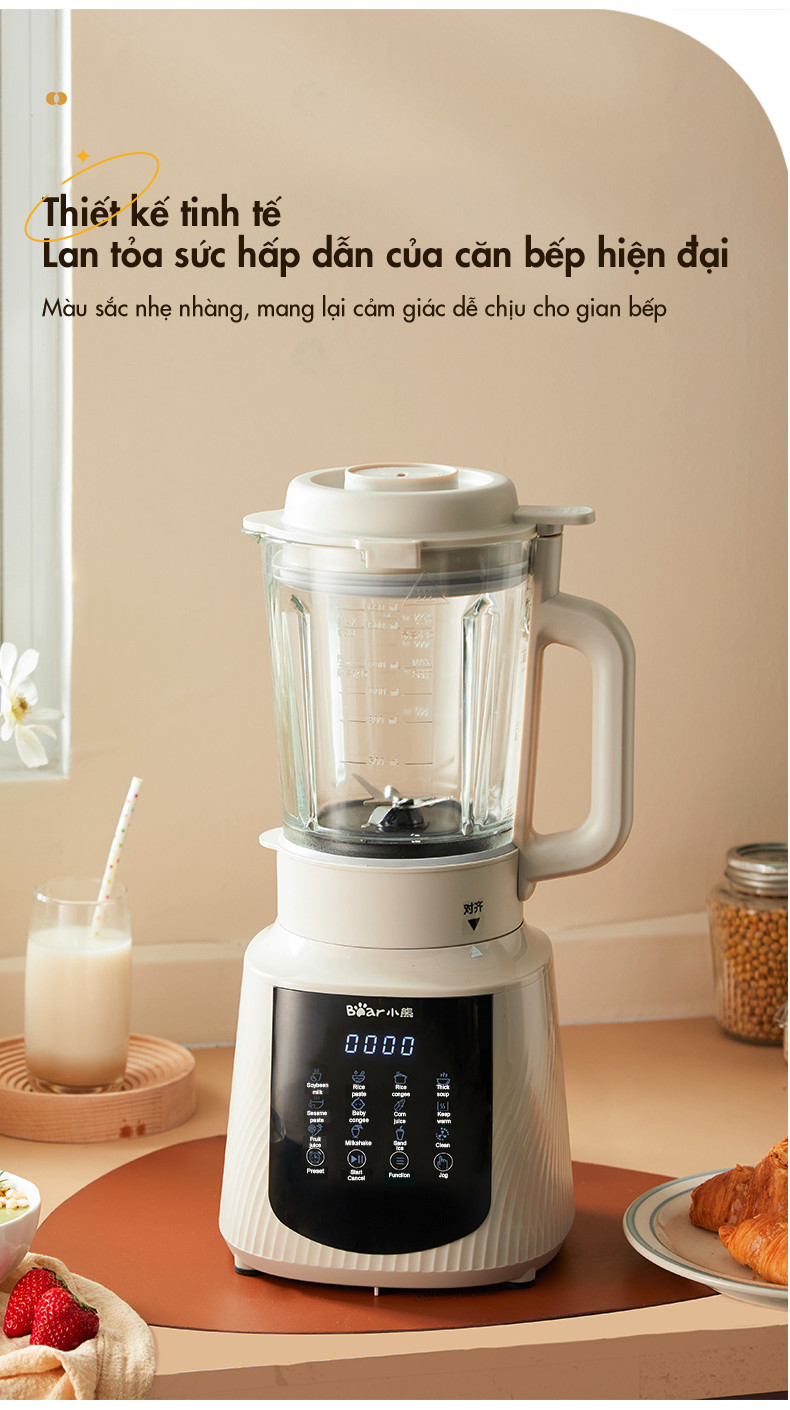 Máy làm sữa hạt đa năng 1.5L Bear PBJ-C16Q8 - Hàng Chính Hãng