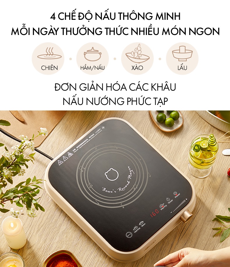Bếp điện từ 2000W Bear DCL-A22Q5 - Hàng Chính Hãng