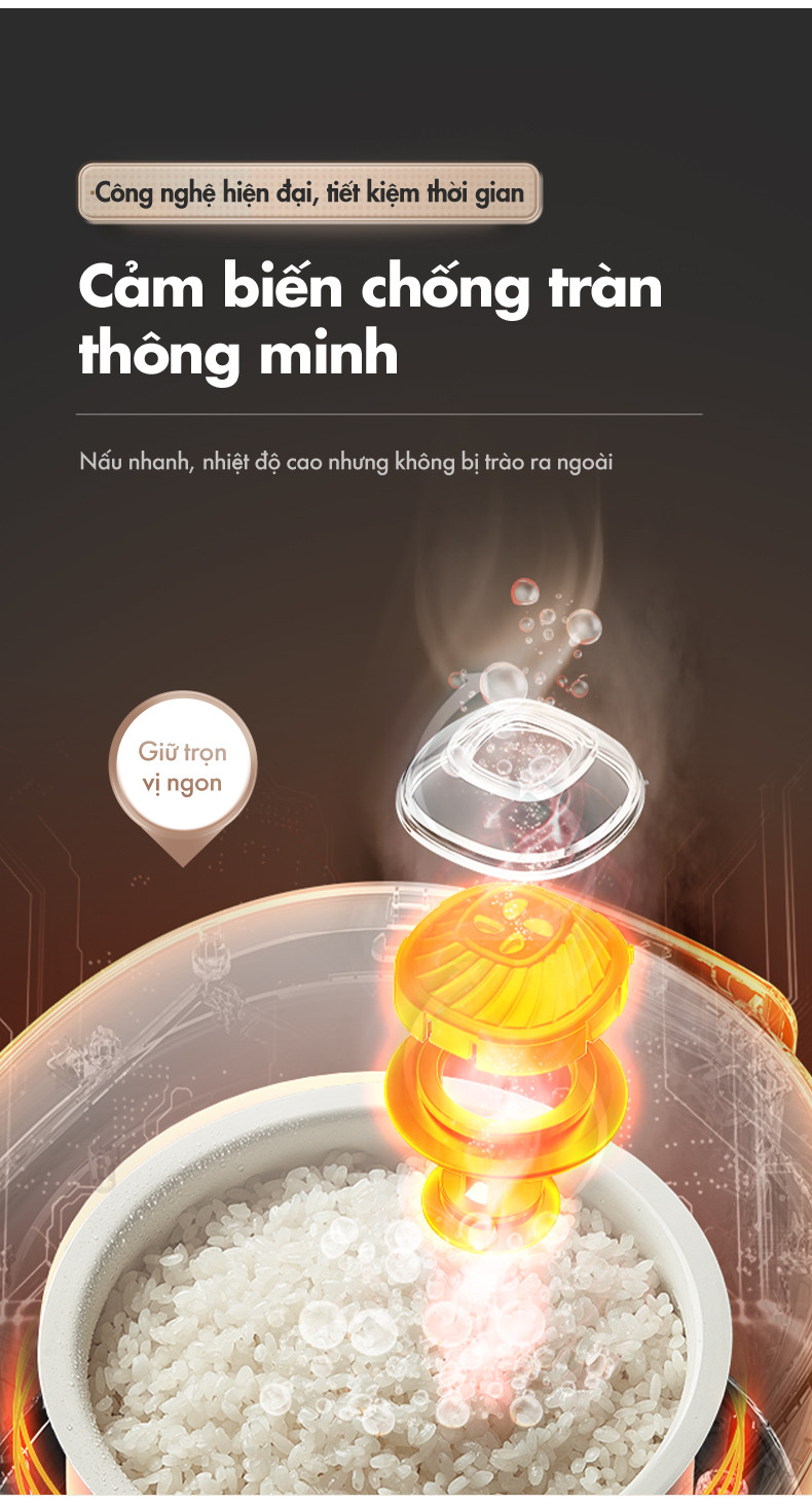 Nồi cơm điện MINI 0.5L (2 người ăn) (dung tích tổng 1.6L) Bear DFB-C16K1 - Hàng Chính Hãng