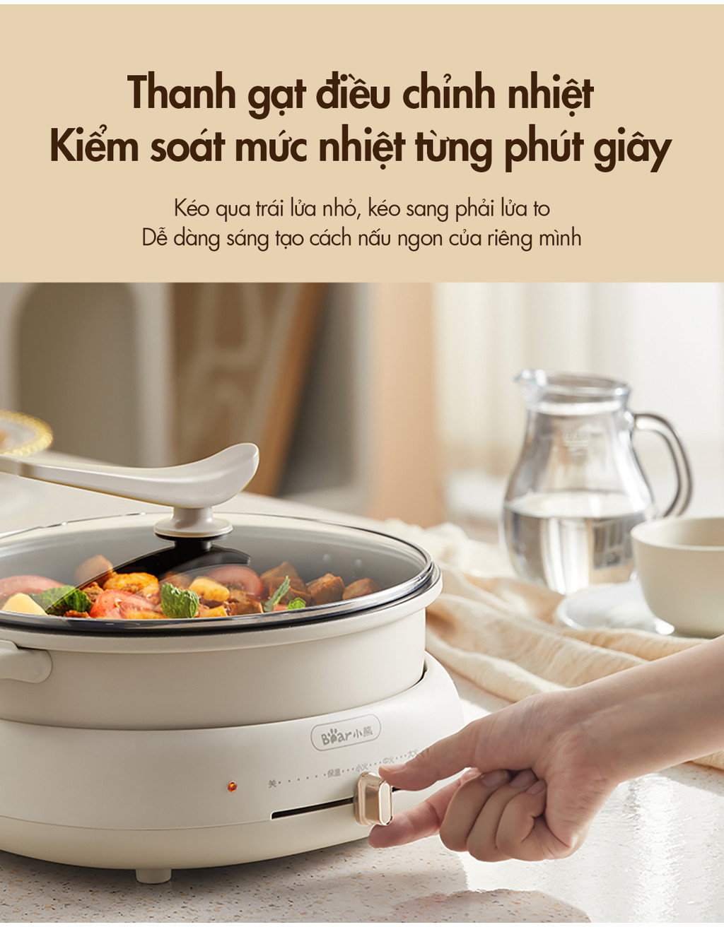 [Livestream] Bộ Nồi Lẩu Nướng Bear 3 khay 3in1 DHG-C40W2 - Hàng Chính Hãng-BH 18 Tháng