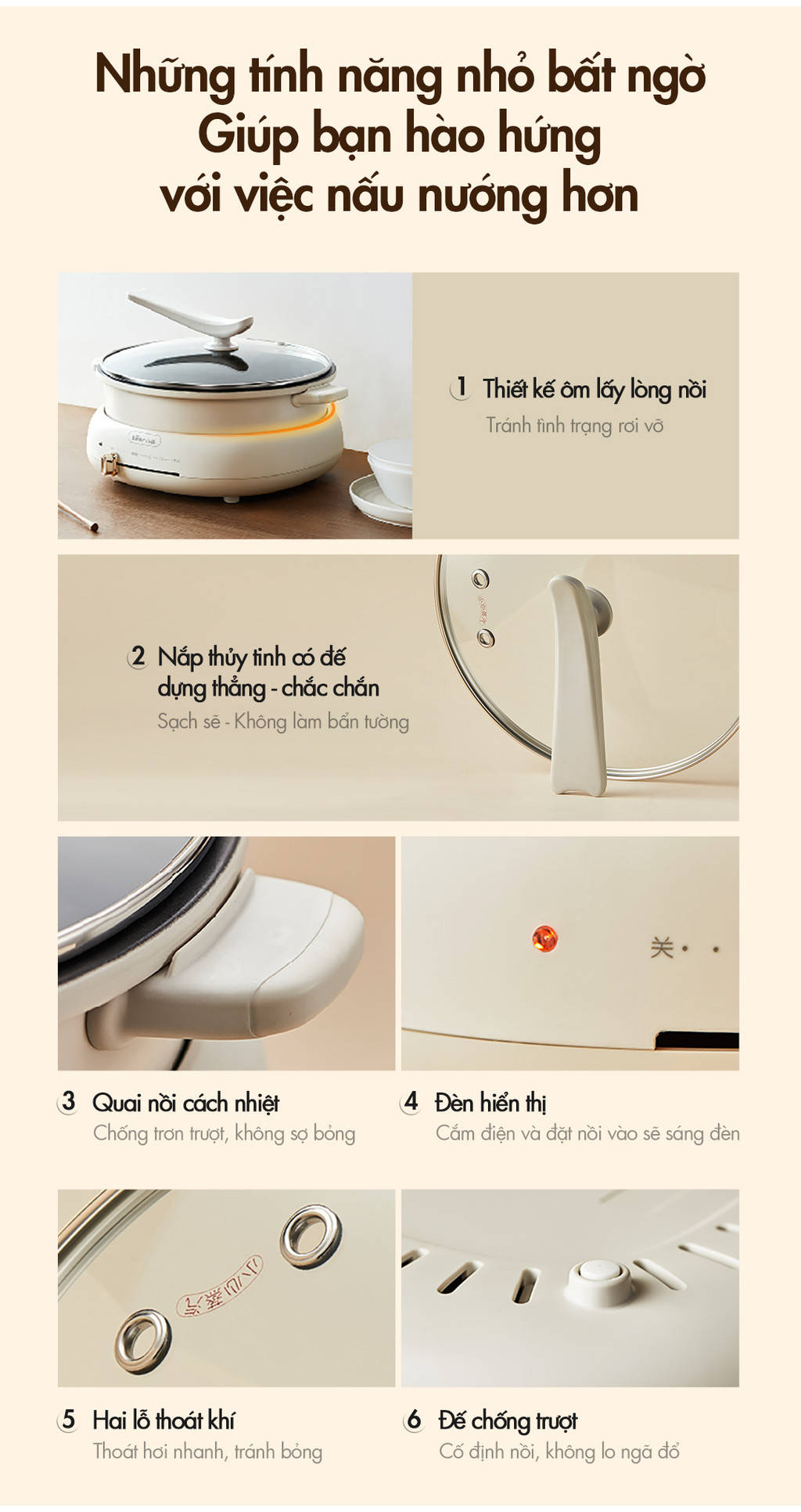 [Livestream] Bộ Nồi Lẩu Nướng Bear 3 khay 3in1 DHG-C40W2 - Hàng Chính Hãng-BH 18 Tháng