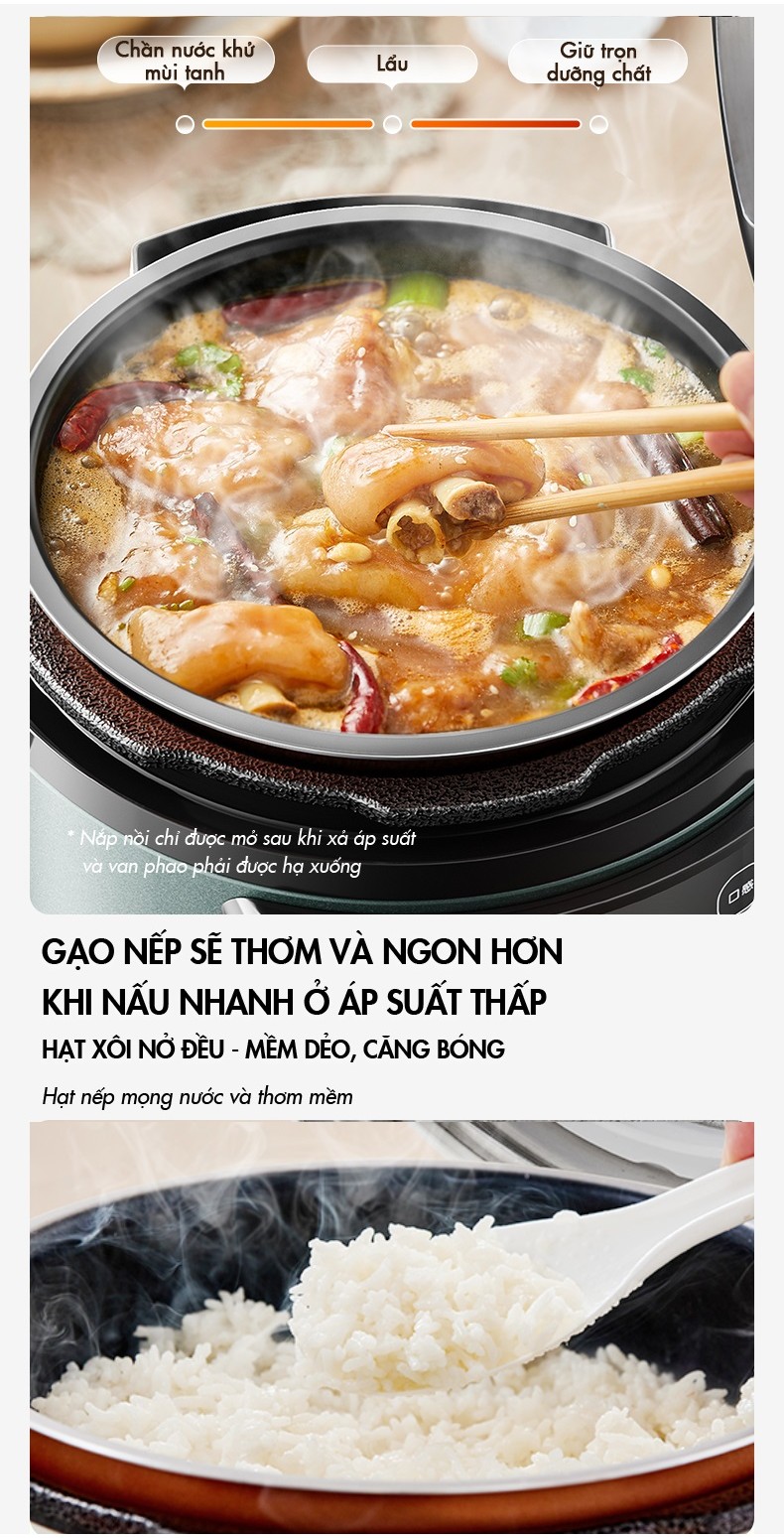 Nồi Áp Suất Đa Năng 4L Bear YLB-C40Y7 Hàng Chính Hãng