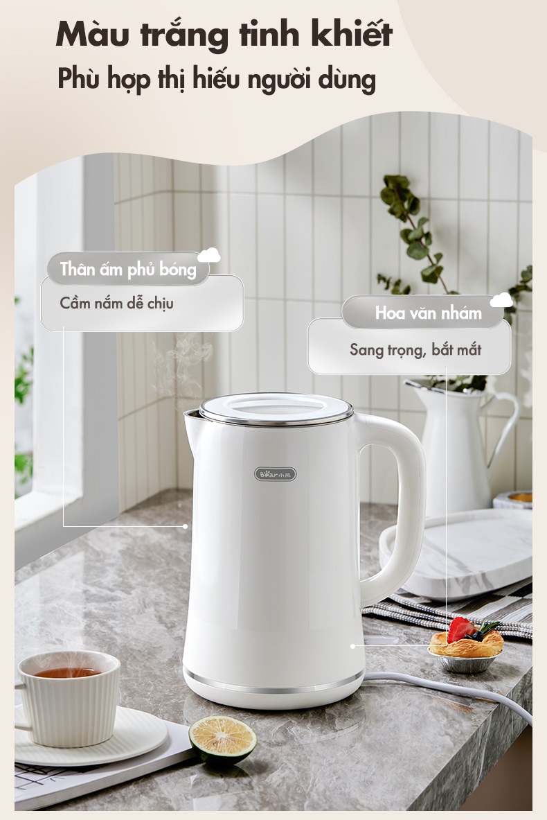 Ấm Đun Siêu Tốc 1.7L Bear ZDH-D17K2 - Hàng Chính Hãng