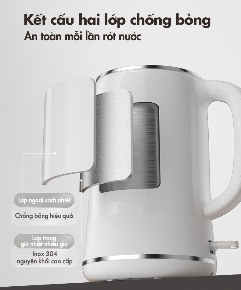 Ấm Đun Siêu Tốc 1.7L Bear ZDH-D17K2 - Hàng Chính Hãng