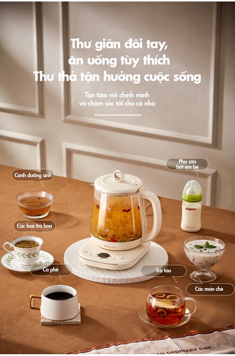 (Hàng Đặt Trước) Ấm Đun Pha Trà 1.5L Siêu Tốc Bear YSH-E15M1 - Hàng Chính Hãng