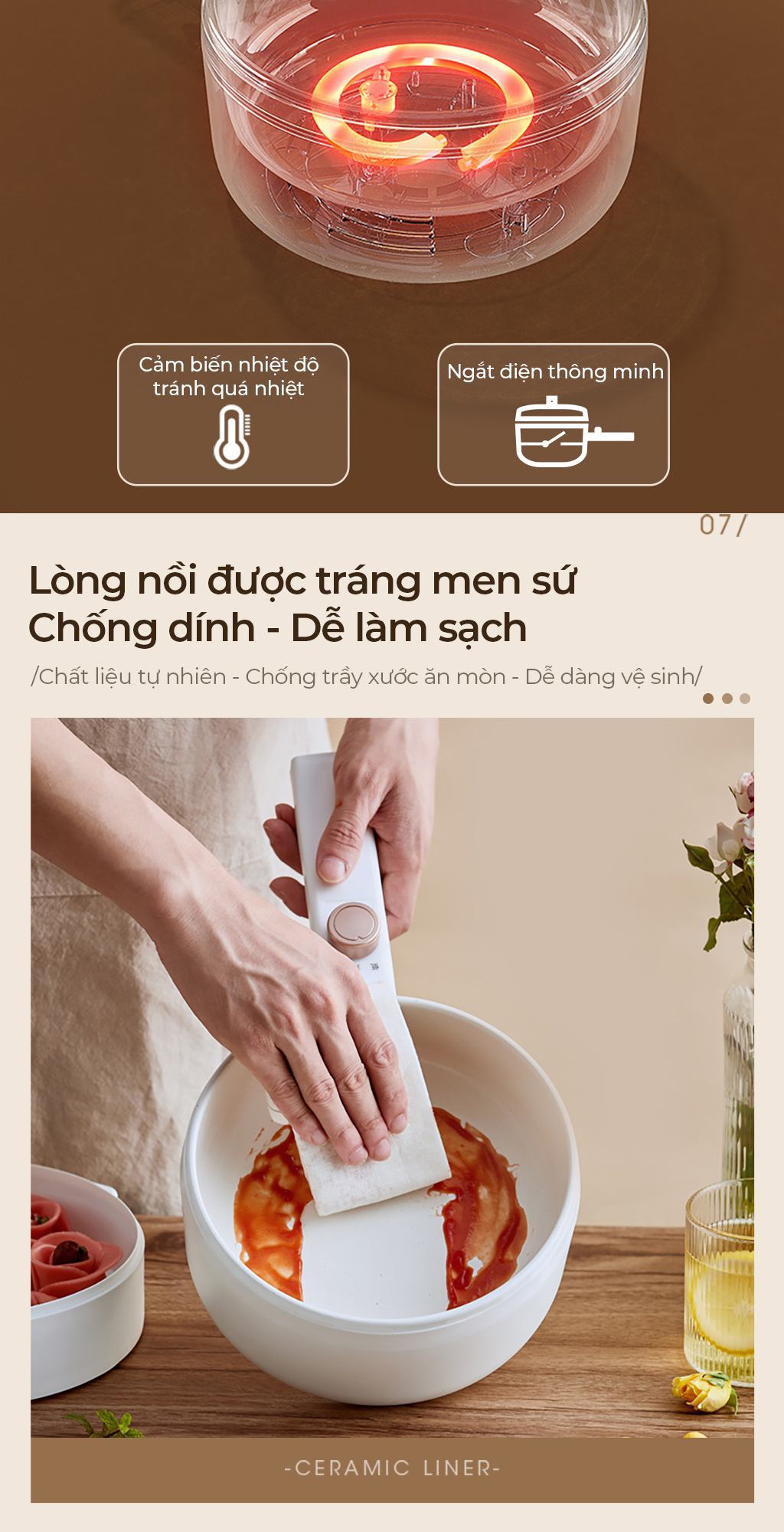 Nồi điện đa năng 1.6L Bear P16M2/ E15P2 (kèm khay hấp) - Chính hãng - BH 18 tháng