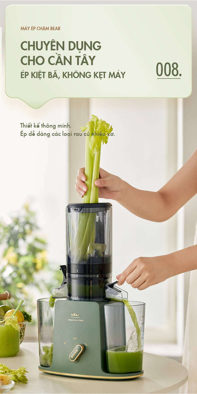 Máy ép chậm đa năng Bear YZJ-D01Y6 - Hàng Chính Hãng